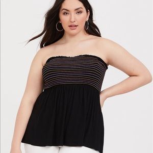 NWOT. Torrid Striped Smocked Tank Torrid Size 0